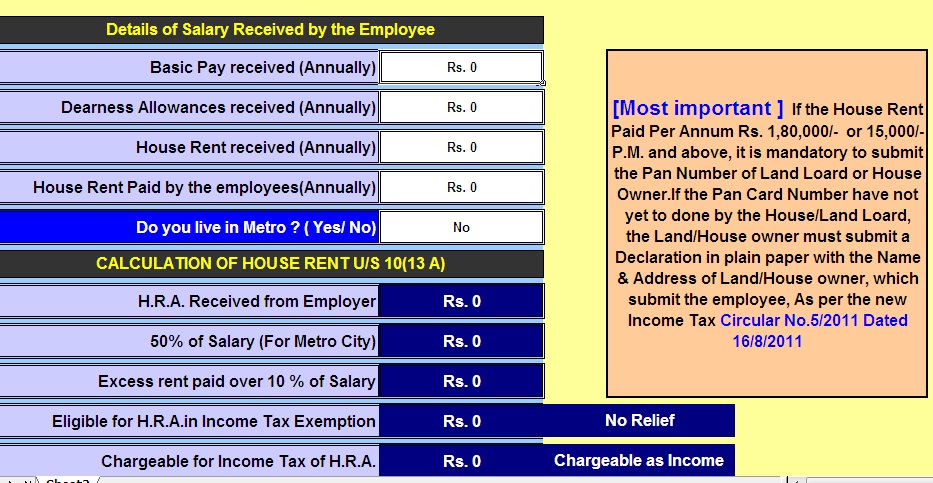 Exemptions under section 10 of the Income Tax Act| With Auto Calculate Income Tax Predation Excel Based Software All in One for the Non-Govt Employees for the F.Y.2023-24 and A.Y.2024-25